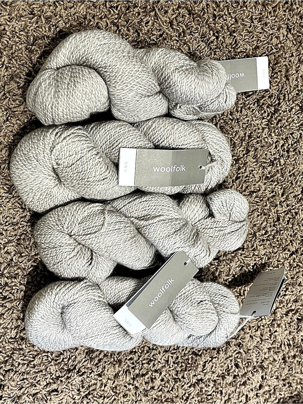 Woolfolk SNO Merino Wool Yarn Gray NWT